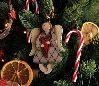 Zuckerstange, Tannengrün und Engel