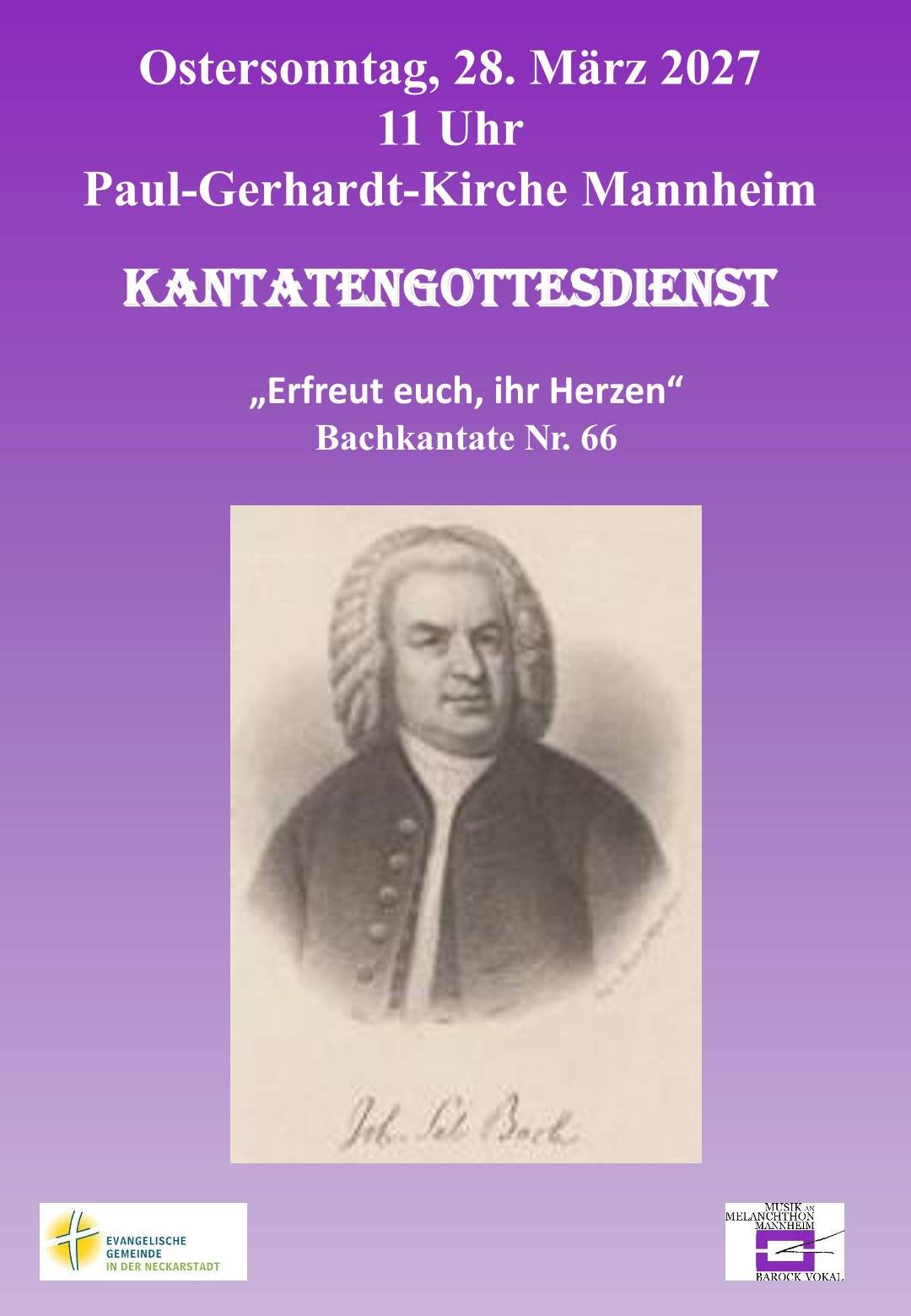 Flyer für Konzert von Barock Vokal am 28. März 2027